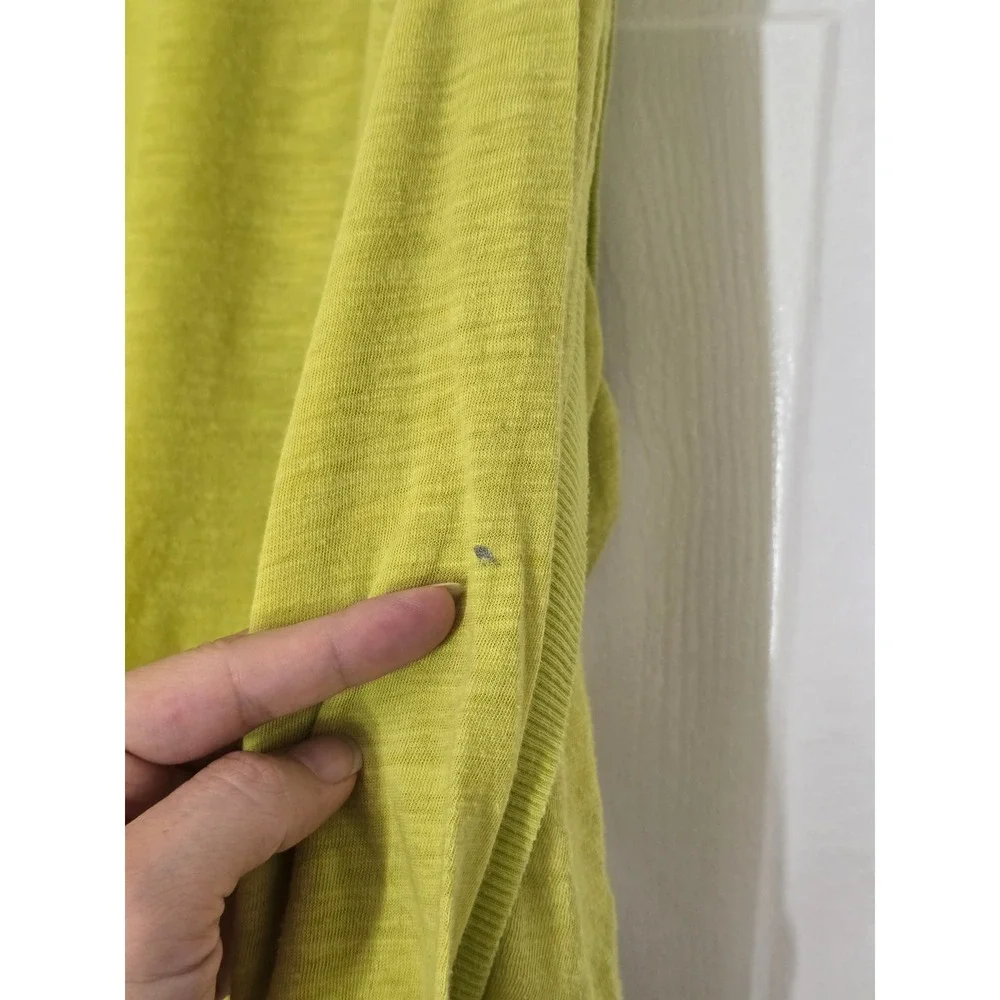 Minor Stains* Free People One Up Henley Top Chartreuse Lime Green Slub Small